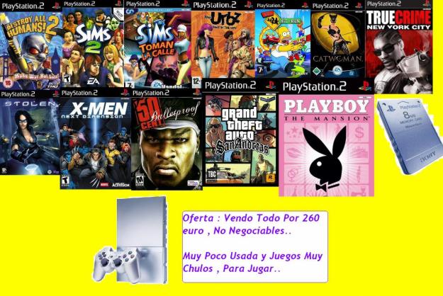 Oferta : Vendo PlayStation 2 , Muy Poco Usada..  Original ,No Pirateada.  Incluye :