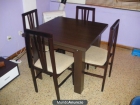 MESA COMEDOR WENGÉ + 4 SILLAS TAPIZADAS - mejor precio | unprecio.es