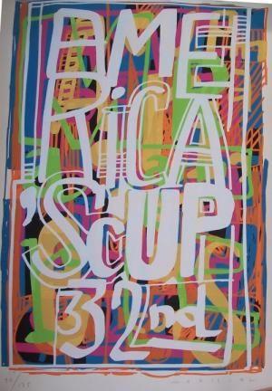 Litografia numerada Mariscal, 32nd America's Cup