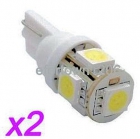 2X T10 5LED SMD5050 BOMBILLA POSICIÓN BLANCA - mejor precio | unprecio.es