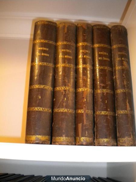 Enciclopedia completa 5 tomos. historia popular del mundo de ch. kráver. edic. 1877