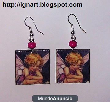 Pendientes Decoupage - regalo especial!