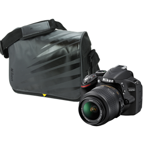 Nikon D3200 Black & CF-EU08 WAE26001 Package with 24.2Mp DSLR Camera, 18-55mm VR Lens Ki