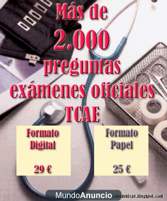 Exámenes oficiales Auxiliar Enfermería. TCAE