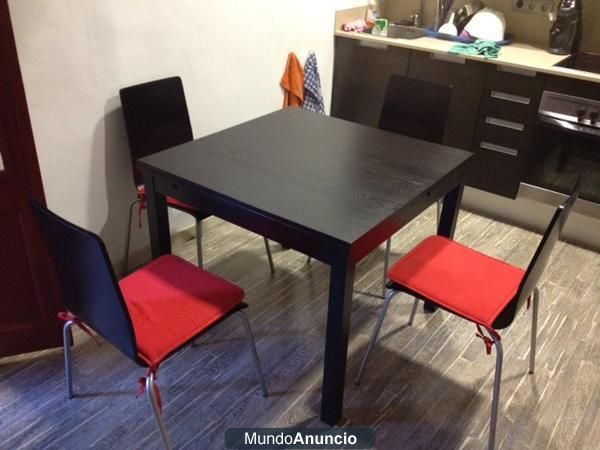 e vende Mesa de comedor, negro-marrón, IKEA SEGUNDA MANO serie BJURSTA