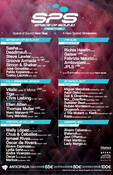 Venta entradas para Space of Sound Festival 2010(año nuevo) a 70€