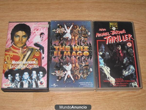 MICHAEL JACKSON TRES CINTAS DE VIDEO VHS