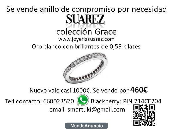 Vendo anillo compromiso oro blanco y brillantes SUAREZ