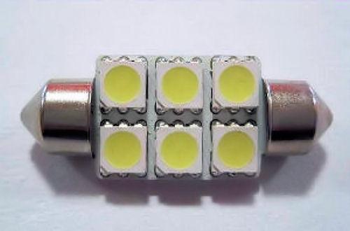 2 Bomb. Festoon 6 led smd5050 luz Blanca 36mm