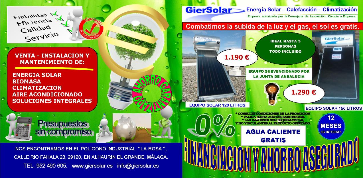 Ofertas en placa solar 2014 - malaga