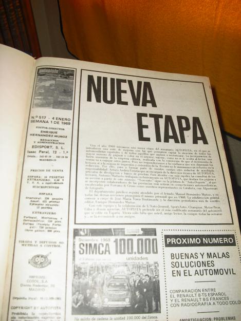 -revista autopista desde el año 1969 al 2008 encuadernada y en perfecto estado(1872 revist