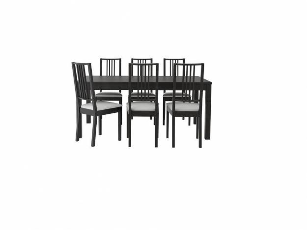 Mesa de comedor BJURSTA con 2 tableros de extensión con 6 sillas