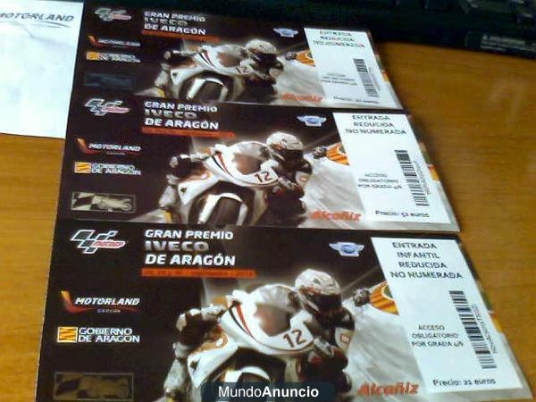 ENTRADAS  MOTORLAND ARAGON MOTOGP 2012