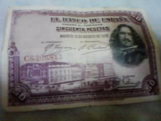 vendo billetes 50 pesetas del año 1928