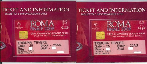 Vendo 4 entradas de 2ª categoria para la final de la Champions a 2000 € cada una