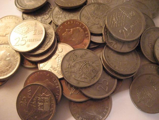 100 monedas de 25 pesetas de Franco y del Rey