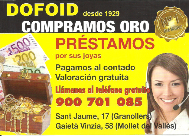 En DOFOID MOLLET, compramos oro, al mejor precio!