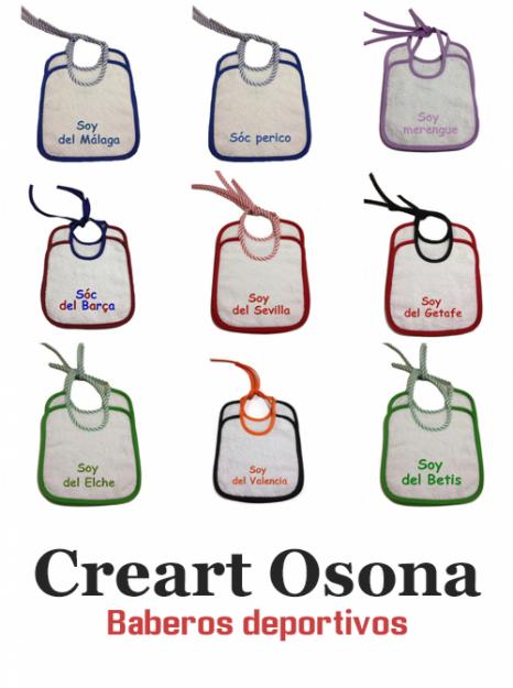 Colección de baberos deportivos en la tienda online de Creart Osona