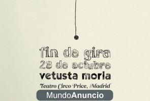 2 ENTRADAS VETUSTA MORLA EN MADRID, 28 OCTUBRE