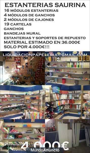 Se venden estanterías y otros muebles de papelería