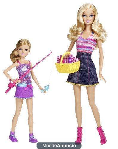 V4396 Mattel - Barbie, camping hermanas - las aventuras de pesca, incluyendo dos muñecas