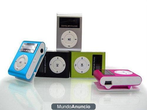 Reloj digital de efecto lava y Mini reproductor MP3 con clip y pantalla LCD