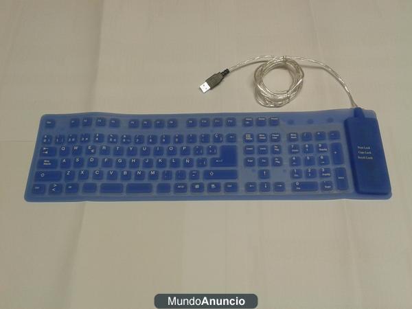 vendo teclado USB flexible de goma y estanco