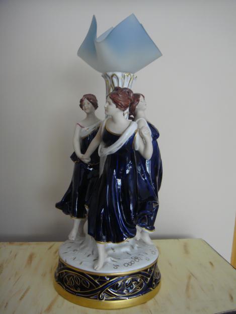Figura - pie de lampara porcelana checoslovaca bohemia