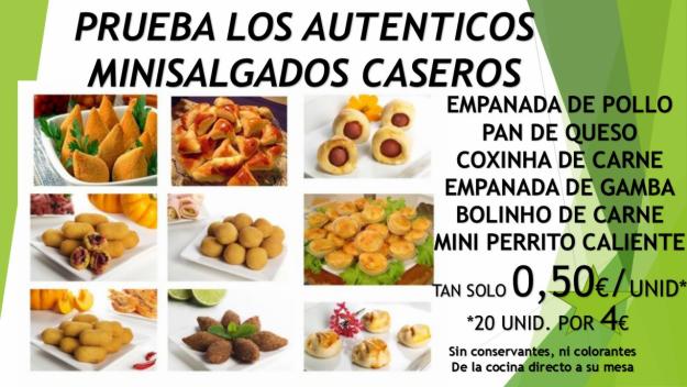 Autenticos mini salgados brasileños