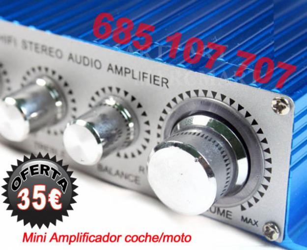 Amplificador mini para coche moto 2x20 vatios