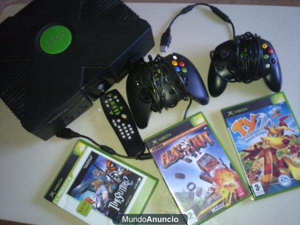 VENDO XBOX, 2 MANDOS, MANDO DVD Y 3 JUEGOS