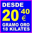 COMPRO ORO - PAGO "DESDE" 20,40 EUROS GRAMO JOYAS ORO DE LEY 18 KILATES. ALICANTE VALENCIA - mejor precio | unprecio.es