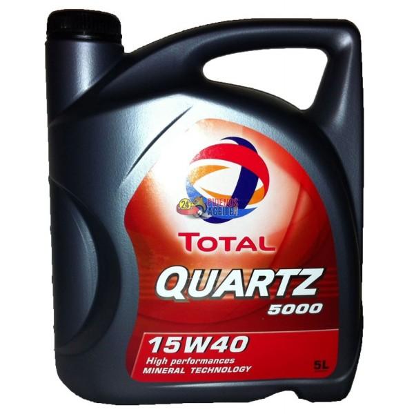 Aceite Total Quartz 5000 15W40, 5 Litros