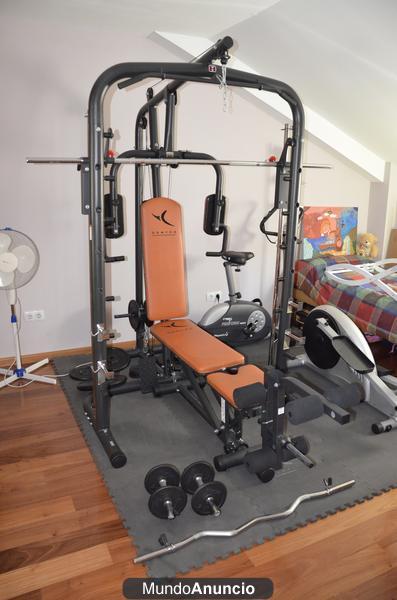 MAQUINA MULTIESTACION MUSCULACION Y PESAS DOMYOS