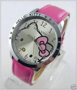 Reloj Hello Kitty rosa con pila de repuesto