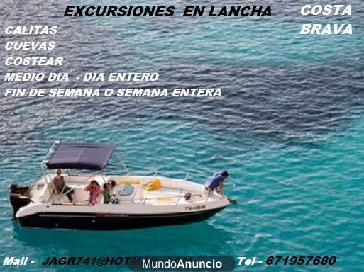 excursiones de medio dia o 1 dia en lancha