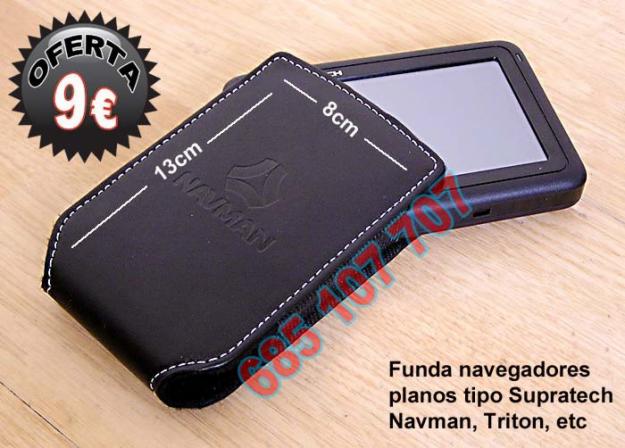 Funda piel para navegadores GPS planos tipo Supratech, Navman