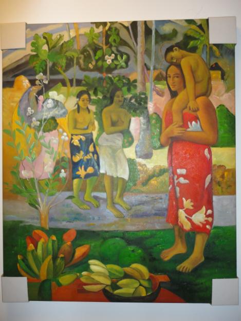 Cuadro Gauguin. Pintura al óleo realizada a mano 50x61. Decoración Arte