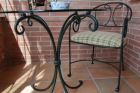 Mesa y butaca en hierro forjado negro porche/jardin - mejor precio | unprecio.es