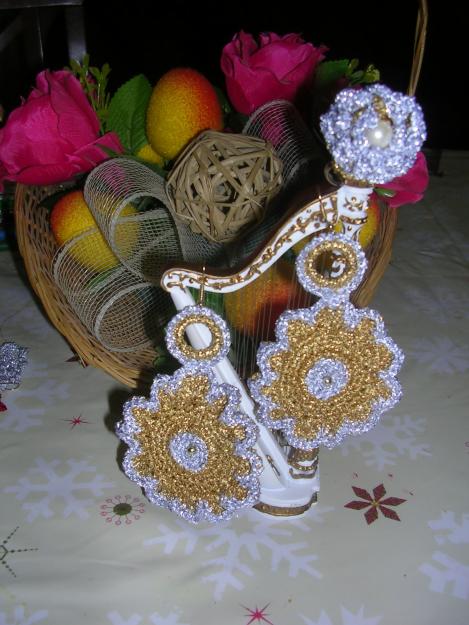 PENDIENTES EN CROCHET DE FIESTA O FLAMENCA