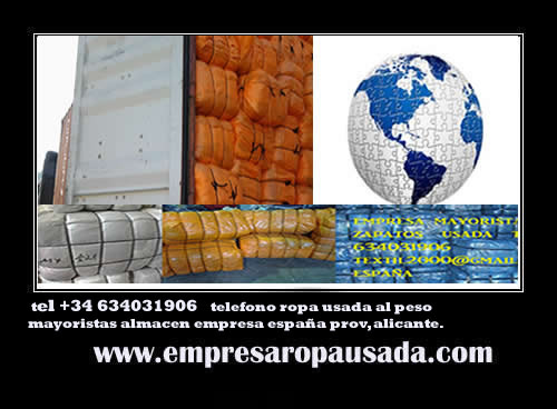 Ropa Usada al peso empresa mayoristas almacen al kilo TEL 634031906