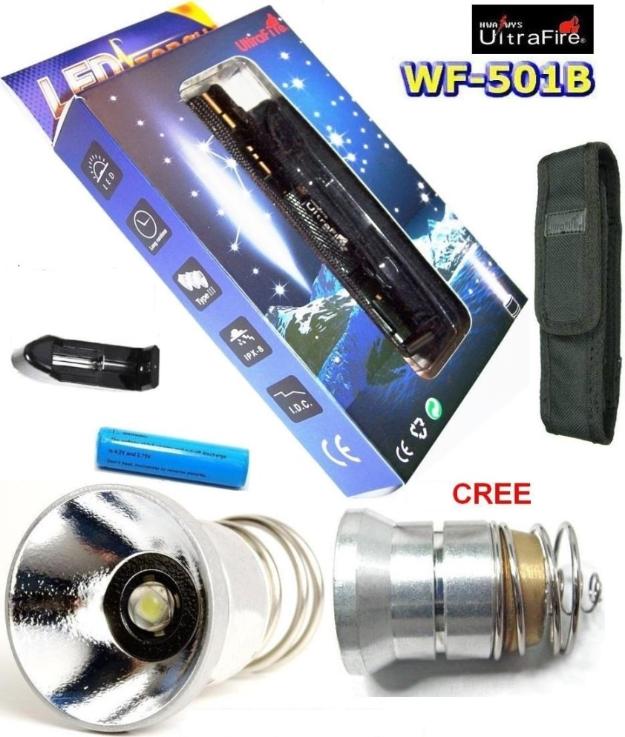 kit Linterna Led Ultrafire Set WF501B XPG-R5 XPG-R5 ~320 Lúmenes www.ledtron.es