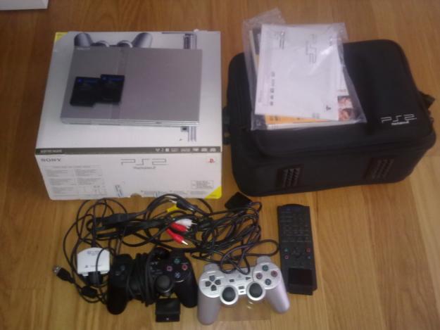 Ps2 slim gris con dos mandos+maletin+16juegos