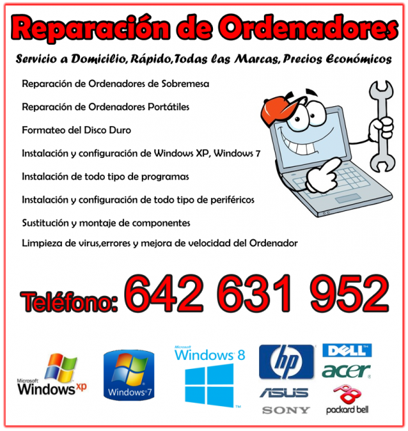 Reparar Ordenador - Reparación de PC y Portátiles a Domicilio