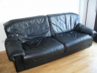 SOFA DE PIEL 3 PLAZAS (COLOR NEGRO) - mejor precio | unprecio.es