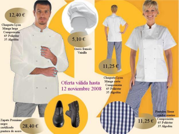 ofertas ropa de cocinero en UniformesMastia.es chaquetas pantalon de cocina zapatos gorro