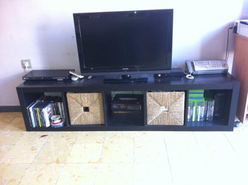 Mueble tv más 3 estantes marrones