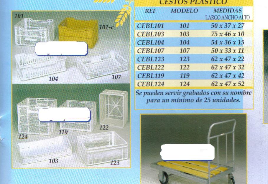 Cestos de plastico para pan, transporte y almacenamiento, en www.cobamaq.com