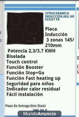 VITROCERÁMICA DE INDUCCION AEG