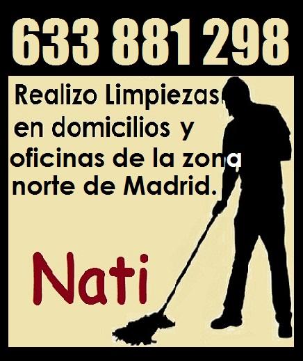 Realizo limpiezas por horas madrid norte llama el tl 633 881 298